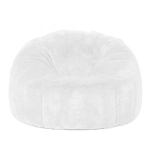 Chaises Pouf for Adultes Enfants (Sans Remplissage), 2.3-5ft Housse Pouf Poire en Fausse Fourrure pour Salon Chambre Moelleux Housse de Canapé Ottoman Relax Lounge Futon(White,4ft-D120cm-cover) (BiaoChuang.YS, neuf)