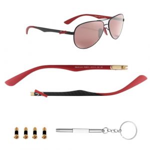 HiCycle2 Kit de réparation de branches de lunettes de soleil de rechange pour lunettes Ray Ban RB8313 Sungalsses en fibre de carbone 8313M (FOOUS, neuf)