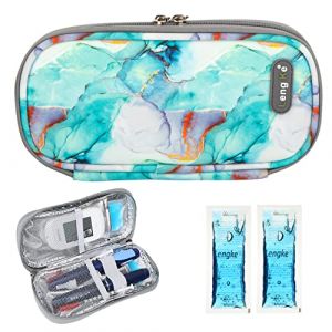 YOUSHARES Trousse à Insuline, Glacière Insuline Voyage, Pochette Isotherme Insuline, Trousse Isotherme Medicament pour Stylo d'insuline, Seringues, Aiguilles pour Diabétique (Marbre Vert) (Heartorigin-FR Direct, neuf)