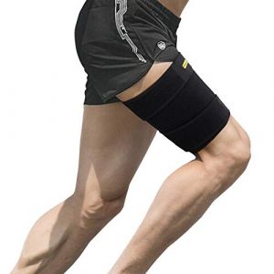 Yosoo Manchon de Compression Cuisse, Bande de Compression Cuisse pour Femmes et Hommes, Cuisse Protection de Sport, Soulager la Douleur Prévention des Blessures (Ironcty, neuf)