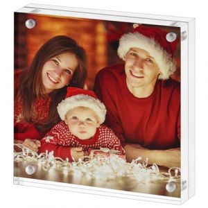 Boxalls Cadre photo 15,2 x 15,2 cm en acrylique transparent, sans cadre, cadre photo de 15,2 x 15,2 cm avec cadre magnétique double face transparent pour bureau (Boxalls, neuf)