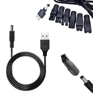 Chargeur de Rasoir,Câbles de Chargeur de Rasoir 5V,Câble d'alimentation USB 5 V,Chargeur de Rasoir 5V Universel,avec 6 Embouts Connecteurs,pour rasoirs,l'audio,Lampe de bureau (UPPCY, neuf)