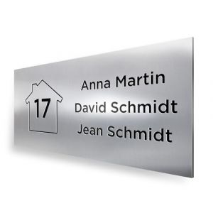 REGALOCREATIVO Plaque de Boîte aux Lettres (7,5x3 cm) Personnalisez votre nouvelle Etiquette aux Lettres Gravée en Aluminium Métallisé. Ajoutez un Nom et un Numéro. (home & living, neuf)