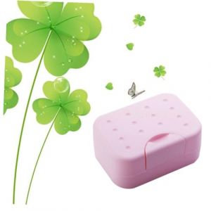 Veemoon 2pi&egrave;ce Bo&icirc;te &agrave; Savon de Voyage &Eacute;tui &agrave; Savon Porte-savon Plastique et &Eacute;tanche et &Eacute;ponge pour Camping et Voyage (Quiet Window, neuf)