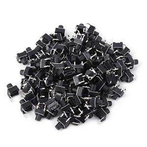 100Pcs Interrupteur Tactile 6x6x7mm Micro Bouton Poussoir Momentan&eacute; pour Carte Circuit Imprim&eacute; PCB Composant &Eacute;lectronique (Janfcal-eu, neuf)