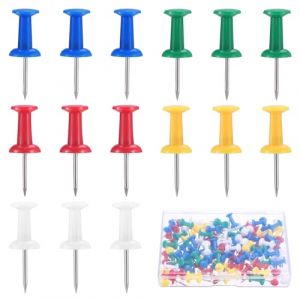 eROOSY 100 Pi&egrave;ces Multicolores Punaises, Punaises D&eacute;coratives Multicolores, Punaises &agrave; t&ecirc;te en Plastique, Punaises &agrave; t&ecirc;te en Plastique pour Tableau d'affichage en li&egrave;ge (eROOSY, neuf)