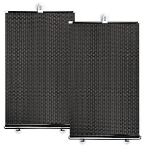 2 Pièces Rideaux de Pare Soleil de Voiture Rétractables 40 * 60 cm Pare Soleil de Fenêtre de Voiture PVC Rideaux de fenêtre latérale de Auto avec 6 Ventouse pour Rayons UV Protègent Intimité (A) (Qiang_ze9, neuf)