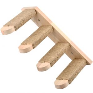 YOPEUC Escalier pour Chat,Parcours Mural Chat Etagere pour Chates, Parcours Chate Mural Escaliers pour Chats Escalier Chats,Echelle en Bois avec Jouet Grattoir,Marche Chate Griffoir Chates Poteau (JUNZHENKJ, neuf)