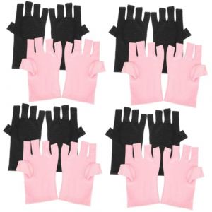 HAPINARY 8 Paires ongles bache anti uv mitaines anti uv anti-uv de manucure fournitures de nail art de protection UV manucure UV pour lampe à ongles polyester (Gan Gardner, neuf)