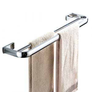 Flybath Barre Porte-Serviette Double Laiton Salle de Bain Support de Serviette Mural, 57 cm / 22,44 Pouces, Chrome Poli (Flybathroom, neuf)