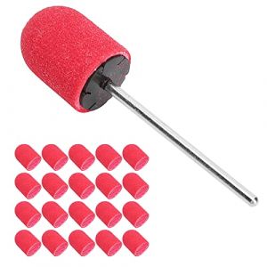 Generic Tête de Broyage de Polissage à Ongles, Tête de Lèvre à Ongles en Papier de Verre Fin à Haute efficacité 0,4 X 0,6 Pouce avec Arbre pour le Salon de Nong (rouge) (Rukeider, neuf)