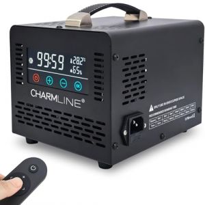 Charmline G&eacute;n&eacute;rateur d&rsquo;ozone intelligent 60 000 mg/h pour l&rsquo;&eacute;limination des odeurs dans les pi&egrave;ces,les voitures,les zones pour animaux et les caves,generateur ozone avec t&eacute;l&eacute;commande, jusqu&rsquo;&agrave; 500 m&sup2; (Charmline, neuf)