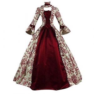 NAFING Robe de soir&eacute;e baroque Marie Antoinette XVIIIe si&egrave;cle Renaissance P&eacute;riode historique Robe bal victorienne Tenue de Soir&eacute;e M&eacute;di&eacute;vale (min-bmao, neuf)