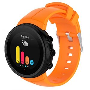 Yikamosi Compatible avec Suunto Spartan Ultra Bracelets,libération Rapide Silicone Souple Fermoir en Acier Inoxydable Remplacement Bracelet pour Suunto Spartan Ultra,Orange (Yikamosi, neuf)