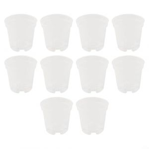 Lot de 10 pots de pépinière en plastique transparent avec trous de drainage pour une santé optimale des plantes - Idéal pour cultiver des orchidées et des plantes grasses - 7,6 cm (bestredworld, neuf)