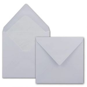 Enveloppes carrées - 145 x 145 mm - Avec doublure en soie de 100 g/m² - Fermeture humide 75 Stück blanc éclatant (GUSTAV NEUSER GmbH, neuf)