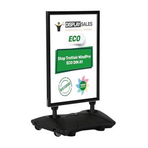 DISPLAY SALES Stop trottoir ext&eacute;rieur WindPro&reg; ECO | Chevalet trottoir au format DIN A1 | Panneau publicitaire ext&eacute;rieur A1 noir | Utilisable des deux c&ocirc;t&eacute;s pour 2 affiche (DISPLAY SALES, neuf)