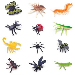 YUNHENTONG Réaliste Insecte Enfant Jouet, 12 PCS Insectes en Plastique, Figurines D'insectes avec, Figurines d'animaux, Jouets D'insectes Réalistes, pour l'éducation Jouets Parties à Thème (C) (kangruiyuan, neuf)