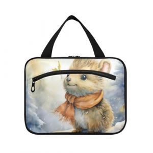 Linnyio Éléphant Aquarelle Blanc Trousse de Toilette de Voyage Suspendue Maquillage,Grande Capacité Pliable Rangement Sacs de Lavage pour Femmes Filles (Linnyio, neuf)