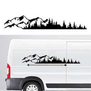 1PC Montagne Forêt Autocollant, Universels Auto Autocollant Graphique Vinyle Decal Décoration Sticker pour Coffre de Porte Latérale de Capot de Carrosserie de Véhicule VR Tout-terrain SUV, Gauche (Mxcwir EU, neuf)