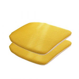 ZIBENE Coussin De Chaise pour Salle à Manger De Qualité SupéRieure, Galette De Chaise DéHoussable Lignees, Respirante Confortable Maille Coussins De Chaise D'IntéRieur L'éTé Lot De 2 Jaune (XSSHOP, neuf)