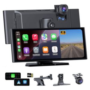 aphqua &Eacute;cran CarPlay 10,26" CarPlay Voiture avec 4K Dashcam & Arri&egrave;re HD pour Apple Car Play & Android Auto, Mises &agrave; Jour OTA, SuperLink & AirPlay, M&eacute;moire 64 Go, Commande Vocale, GPS, FM (yalongsen, neuf)