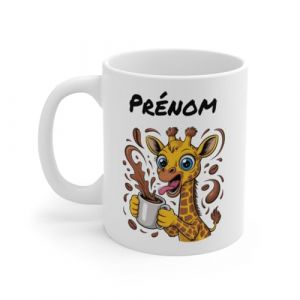 Teecustom Mug Hérisson Personnalisé – Tasse Café Mignonne et Énergique avec Prénom – Cadeau Original (Girafe) (TeeCustom, neuf)