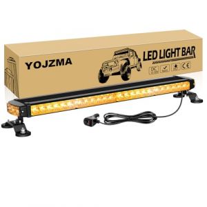 YOJZMA Barre Feux Strobe d'Urgence de Toit 26 Pouces 54 LED, Gyrophare d'Avertissement de S&eacute;curit&eacute; Clignotant Double Face avec Base Magn&eacute;tique pour Chasse-neige, V&eacute;hicules Construction (Ambre) (FSYIHUI, neuf)