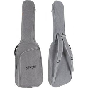 Shaman BGB-122 GY Premium-Line Housse pour Basse électrique - Semi Rigide Sac a Dos Gig Bag pour Basse - Rembourrage imperméable épais - Support de Cou réglable avec Scratch - Poche extérieure (Maison de la musique Kirstein, neuf)