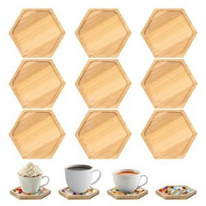 Fentar 9 Dessous de Verre Bois en Bambou, Kit Sous Verre de 10 cm, Sous Verre Bois pour en Mosaique Loisir Creatif, Mosa&iuml;ques, Base Bambou pour Boissons, Tasses, Bar Plateau D&eacute;coratif Plantes Gobelets (FtrsTrade, neuf)