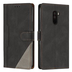 Radoo Coque pour Xiaomi Pocophone F1, Housse Etui Portefeuille Cuir Multifonction, Fermeture Magn&eacute;tique &agrave; Clapet Anti-Choc [Fonction Support] Flip Case Compatible avec Xiaomi Pocophone F1 (Noir) (Radoo EU Direct Store, neuf)