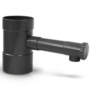 YourCasa Collecteur de pluie avec robinet d&rsquo;arr&ecirc;t - Connecteur pour descente de goutti&egrave;re de 100 mm DN100 et tonne &agrave; eau, collecteur de pluie, collecteur d&rsquo;eau de pluie, goutti&egrave;res, &eacute;vacuation (yourcasa, neuf)