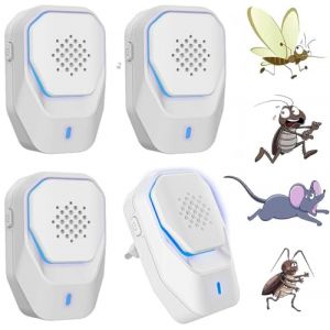 Anti-moustiques à ultrasons-100% Professionnel et Efficace Souris, Fourmis, Mouches, araignées, cafards, répulsif à ultrasons électromagnétique Efficace,répulsif pour moustiques (PingGuYu-Mall, neuf)