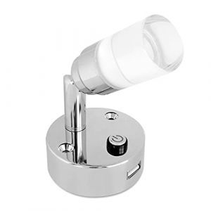 Dream Lighting Spot 12v LED pour Camping Car Caravane avec Chargeur USB Éclairage Intérieur Liseuse LED Bicolore Blanc Froid 6000K et Bleu Lampe Appliques de Bateau (autopartsandaccessories, neuf)