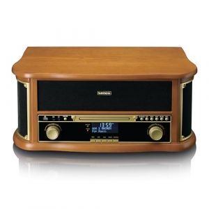 Lenco TCD-2571 Tourne-Disque pour Vinyle - Tourne-Disque Bluetooth avec Haut-Parleur - Radio Dab+ - Lecteur CD - Platine Cassette - 3 Vitesses - Entraînement par Courroie - 2 x 5 Watt - Bois (Whooki GmbH, neuf)