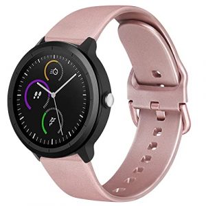 Wanme Bracelet Compatible pour Garmin Vivoactive 3 / Garmin Venu/Venu SQ, Bracelet Silicone Souple pour Garmin Venu/Garmin Vivoactive 3 Music, Forerunner 645/245 Music, Hommes Femmes (Or Rose) (DgYuanLiYuan, neuf)
