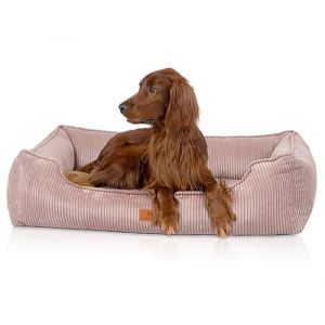 Knuffelwuff Panier pour Chien orthopédique en Velours côtelé Aspect tissé Main Nunavut XL 105 x 75cm Rose - Housse Amovible - Lavable - pour Grands, Moyens et Petits Chiens (Knuffelwuff, neuf)