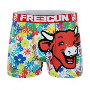 FREEGUN Boxer Homme Microfibre La Vache Qui rit (S, Flowers 2) (Boxer homme, neuf)