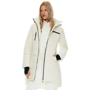 Orolay Doudoune à Capuche Mi-Longue pour Femme Manteau en Duvet Blanc S (surblue, neuf)