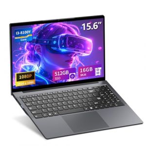 Moacreto Ordinateur Portable 15,6 Pouces Core i3-8100Y, PC Portable 16 Go RAM SSD 512 Go écran Full HD 1920 x 1080, Laptop avec Port Type-C, USB 3.0, Mini HDMI, Wi-FI, BT 5.0 et pavé numérique (Clickbuy Market Kft., neuf)