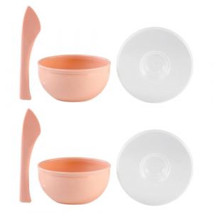 HONITANO Kit Beaut&eacute; 6 Pi&egrave;ces pour Masque Facial DIY Bol M&eacute;langeur en Silicone Anti-Goutte Tige D&rsquo;Agitation Outil Multifonction pour Soins Peau &agrave; Domicile et Salon de Beaut&eacute; (LUWELI, neuf)