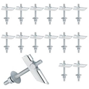Fentar 15 Jeux de Cheville a Bascule, M8 x 100mm Suspente Placo Robuste, Cheville Placo Charge Lourde en Acier Galvanisé au Carbone, Cheville Parpaing Creux pour les Plafonds et les Plaques de Plâtre (FtrsTrade, neuf)