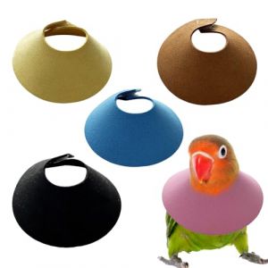 Lot de 5 Colliers Anti-Bite d'oiseau, Protections pour Le Cou des Perroquets, Collerette de Protection Anti-Morsure, C&ocirc;nes de R&eacute;cup&eacute;ration R&eacute;glables pour Oiseaux, Perroquets et Ins&eacute;parables (Voda FR, neuf)