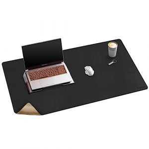 Mydours Sous-Main en Cuir et Liège, 100x50cm Tapis de Bureau, Tapis de Souris Protection de Bureau Antidérapante, Multifonctionnel Bloc-Notes de Bureau étanche Pour le bureau et la maison (Noir) (Mydours Office-supplies Direct, neuf)
