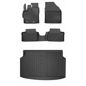MOTOS Kit de tapis de voiture et de tapis de coffre en caoutchouc pour Toyota Yaris IV depuis 2020 Améliorez votre confort de voyage avec tapis antidérapant voiture 3D- Tapis de sol voiture tous temps (MOTOS EU, neuf)