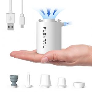 FLEXTAILGEAR Mini Pump, Pompe Électrique Portable Ultraléger,4kPa Pompe de Camping,Batterie Rechargeable Améliorée, Débit d'air 180L/min,Matelas Gonflable,Anneau de Natation,Sac sous Vide (YUWEI-EU, neuf)
