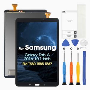 pour Samsung Galaxy Tab A 2016 LCD Écran Remplacement pour Galaxy Tab A 2016 SM-T580 T585 T587 10.1 Pouces LCD Écran Tactile Digitazer Full Assembly avec Réparation Kit, Noir (Little Wasp, neuf)