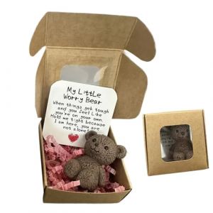 Ours Câlin De Poche – Peluche Miniature Message Réconfortant – Cadeau Mignon pour Amis Famille Amoureux – Souvenir D’Amitié Émotionnel Anti-Stress pour Enfant Ou Adulte (Chang Qing, neuf)
