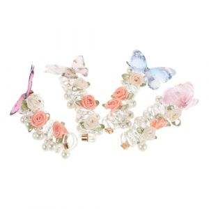 Healifty Lot de 4 &Eacute;lastiques &agrave; Cheveux en Spirale de Fleur de Perle Cordon T&eacute;l&eacute;phonique Doux et R&eacute;sistant Multicolore Accessoires sans Accrocs pour Queue de Cheval Usage Quotidien et (Madonna Tied, neuf)