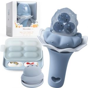 Moonkie Lot de 1 Sucettes &agrave; Fruits en Silicone pour B&eacute;b&eacute; avec Plateau de Cong&eacute;lation, Adapt&eacute;es aux B&eacute;b&eacute;s de 4 Mois et Plus, Deux Tailles de Sachets, Poign&eacute;e Hochet Amusante, Sans BPA (moonkie store, neuf)